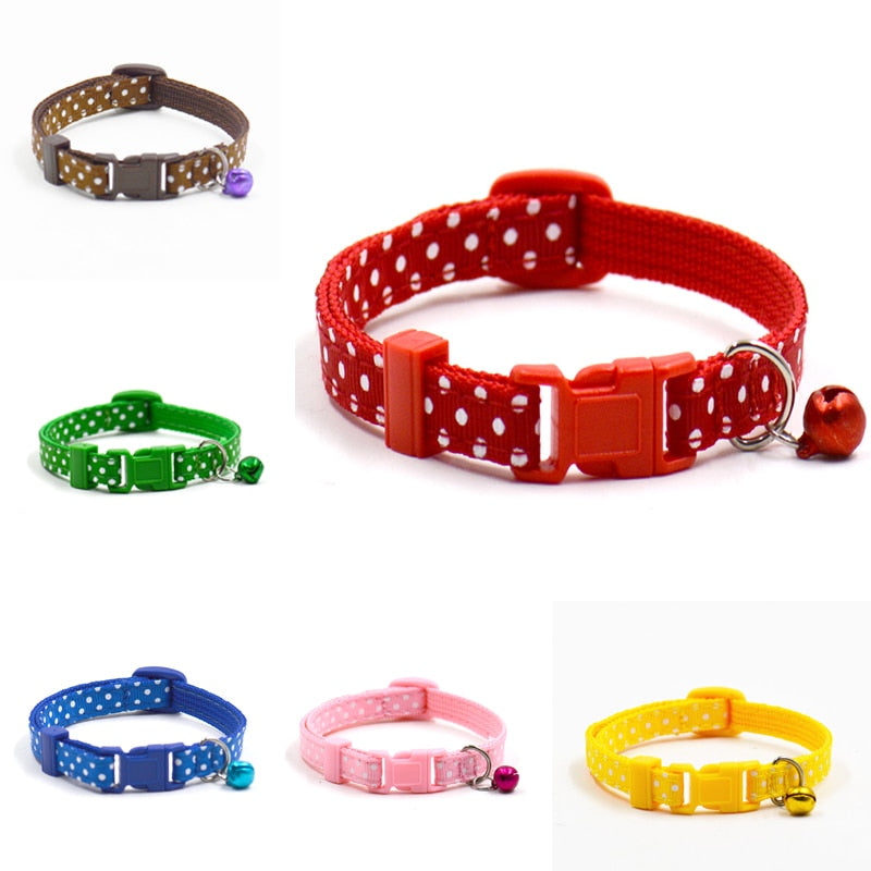 Adjustable Dot Printed Cat Collar