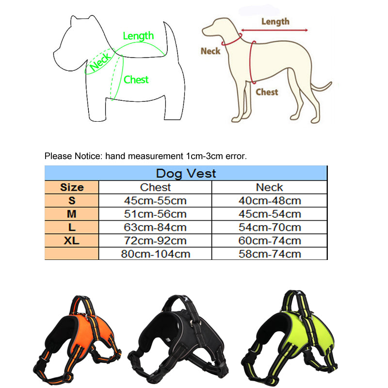 Dog Vest Harness With Safety Reflective Stitching