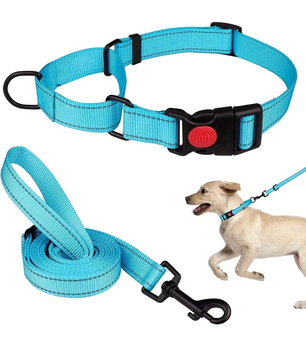 Adjustable Traction Reflective Dog Collar and Lead