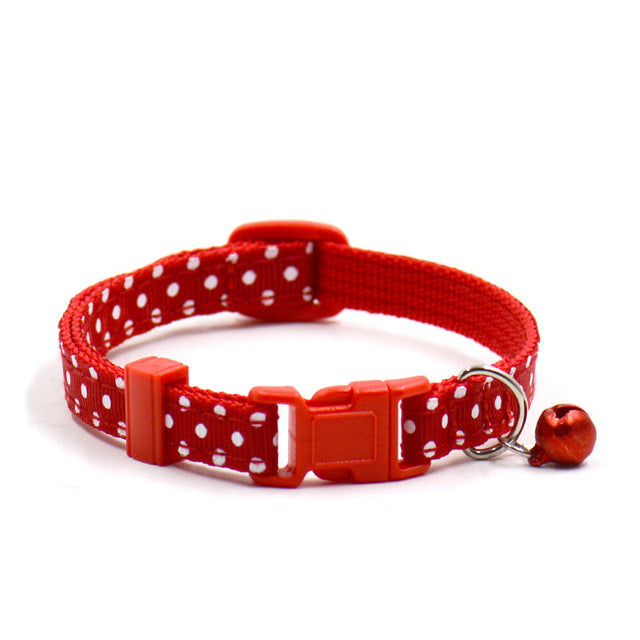 Adjustable Dot Printed Cat Collar